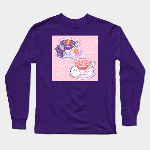 Patchi & Biru Teacup Long Sleeve T-Shirt by Leenh